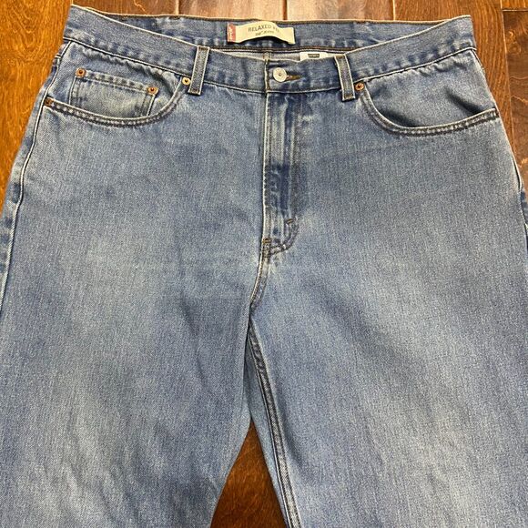 Levi's 550 Relaxed Loose Fit Vintage Y2K 2005 Blue Denim Jeans Mens Size 38 x 32 - Picture 2 of 10